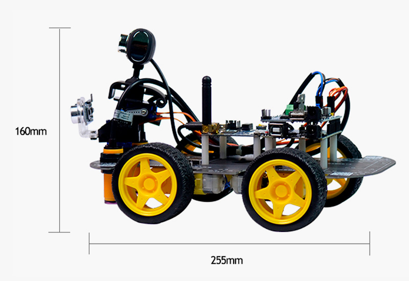 Размеры робота-конструктора Xiao-r DS Robot Wi-Fi Комплект для сборки робота с камерой Xiao-r DS Robot Wi-Fi