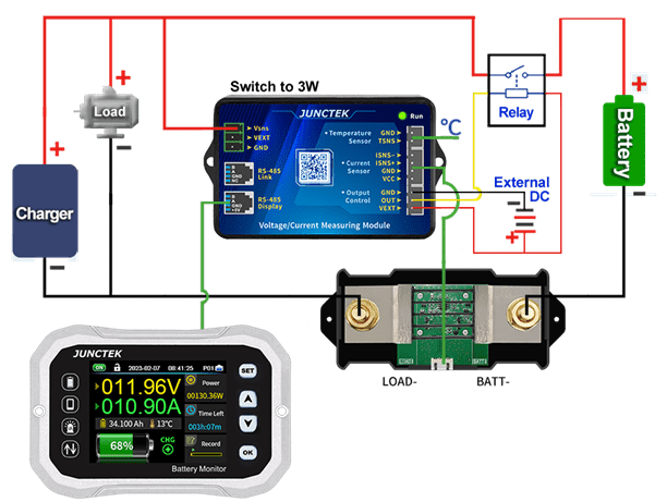 Подключение измерительной головки Juntek в цепь с помощью силового реле | Суперайс