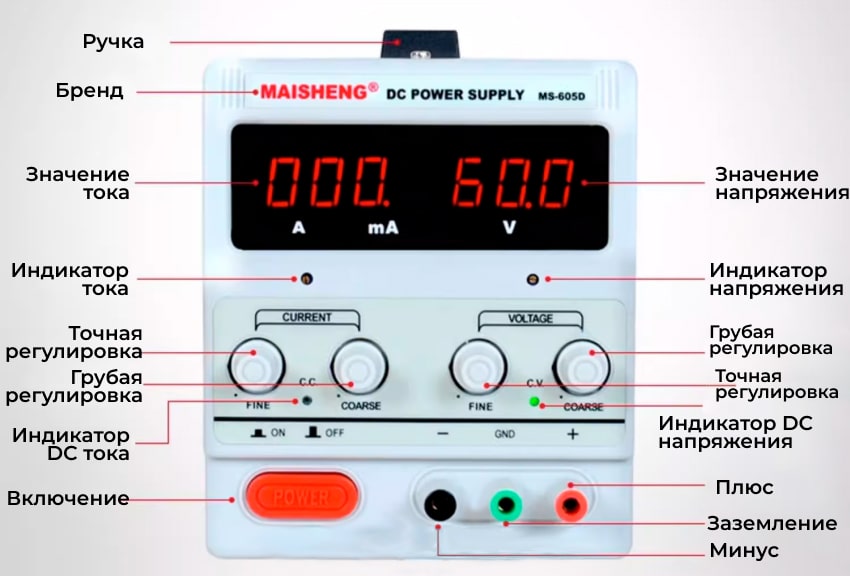 Цифровой малогабаритный источник питания MAISHENG MS605D с плавной регулировкой Блок питания постоянного тока MAISHENG MS605D купить в магазине суперайс