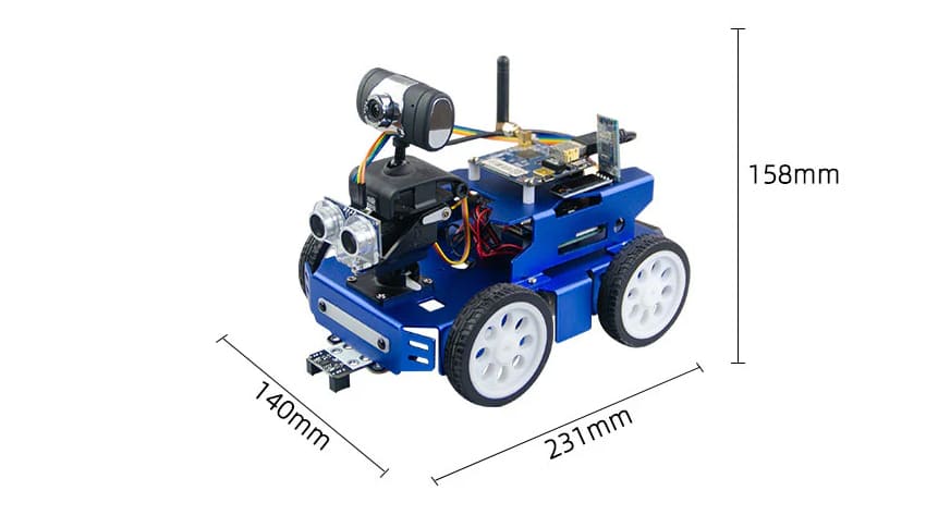 Размеры Xiao-r DS-X AI Raspberry Pi 4B Купить робота Xiao-r DS-X AI Raspberry Pi 4B в магазине Суперайс