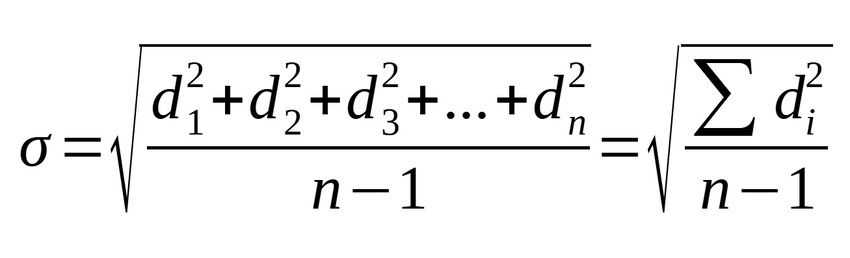 стандартное отклонения