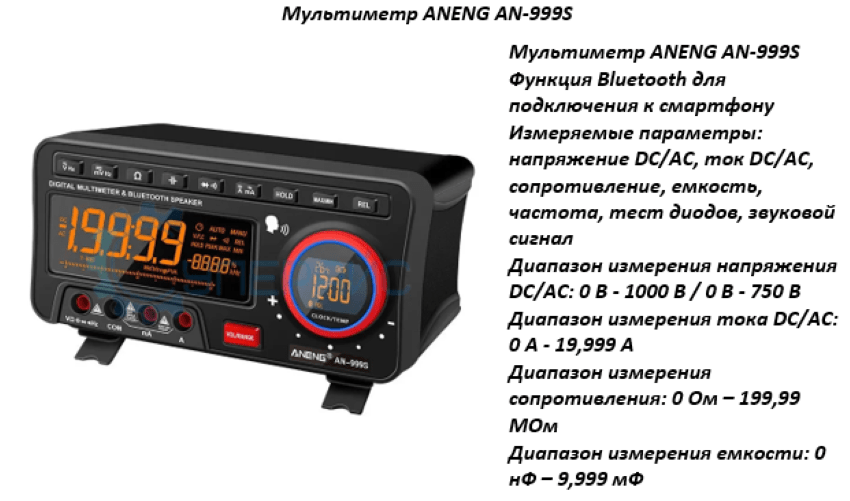 профессиональный мультиметр ANENG AN-999S купить в магазине Суперайс