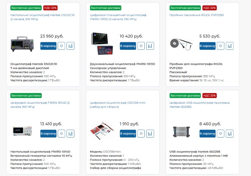 осциллографы купить с магазине суперайс