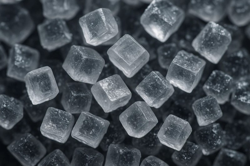 кристаллы соли под микроскопом