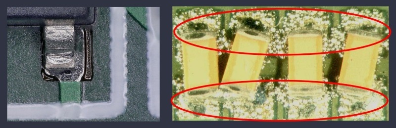 зернистое соединение на плате