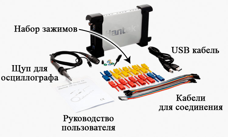 Ручной осциллограф для ПК Hantek DSO-6022BL USB осциллограф-приставка Hantek DSO-6022BL