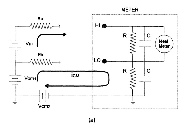 Схема делителя напряжения для синфазных помех