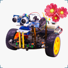 Конструктор для сборки робота Yahboom Robot Car с управлением через Bluetooth и с контроллером, совместимым со средой Arduino