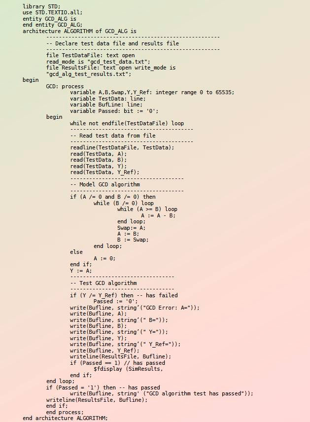 Код на VHDL