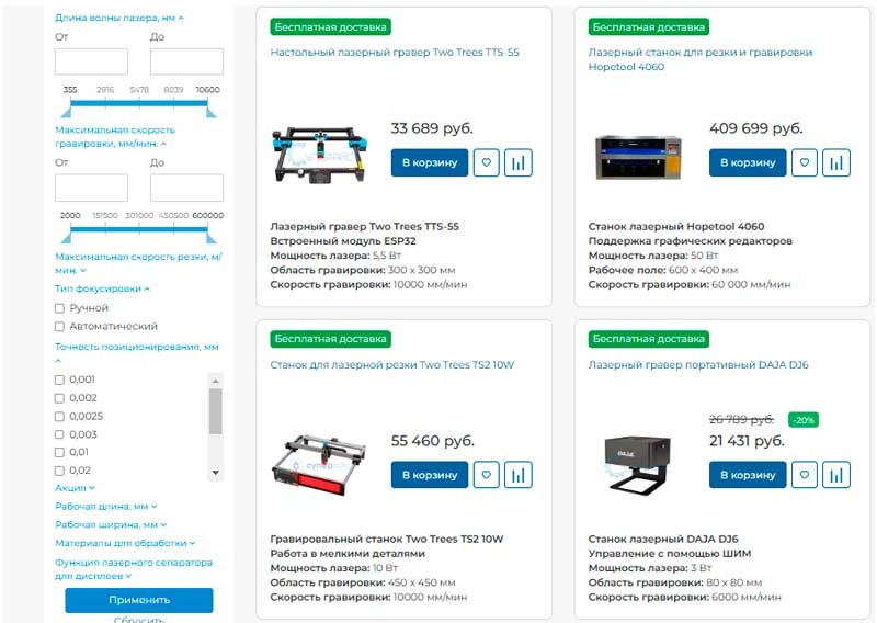 Лазерные станки с ЧПУ купить в интернет-магазине Суперайс