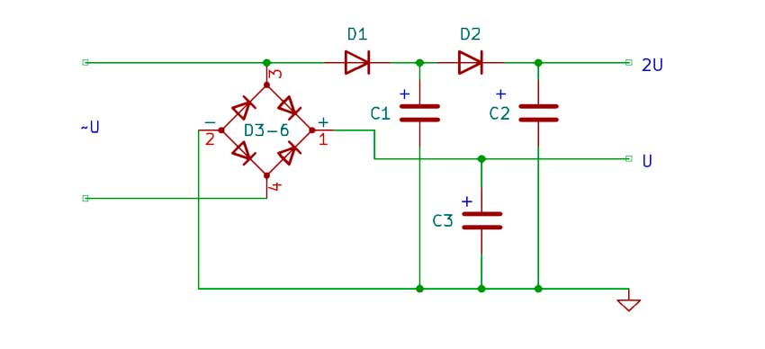 подключение конденсаторов схема