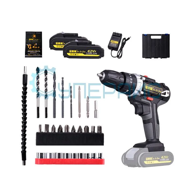 Ударный шуруповерт JLJ BS001-42VF с двумя аккумуляторами фото 1