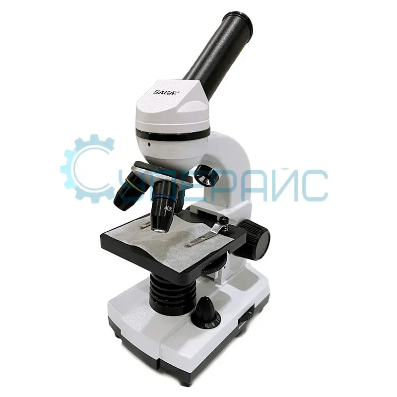 Учебный микроскоп SAGA XSP-000 80x–1600x с адаптером для смартфона и набором для опытов фото 2