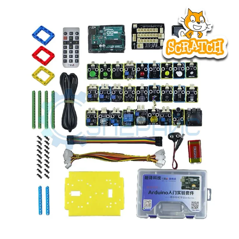 Набор для робототехники Arduino UNO R3 с комплектом датчиков в кейсе и 10 уроками Scratch фото 1