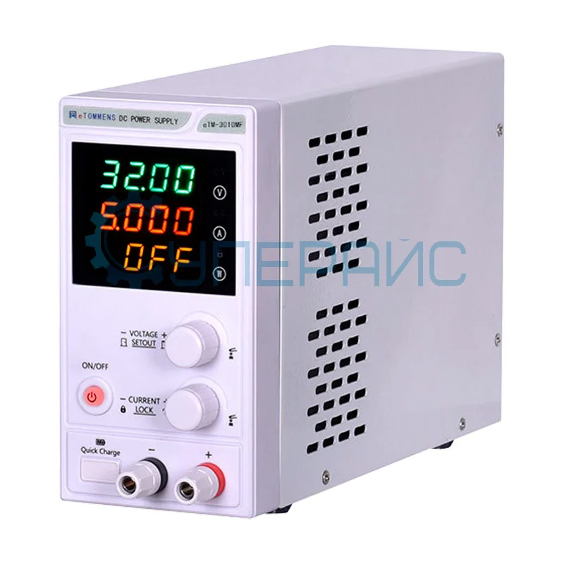 Компактный лабораторный источник питания eTOMMENS eTM-3010MF (30В, 10А) фото 1