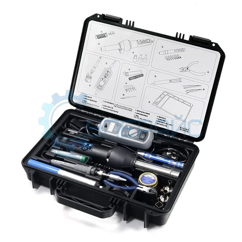 Набор для пайки YIHUA 27 в 1 (паяльник, фен, расходные материалы и ручной инструмент) фото 1