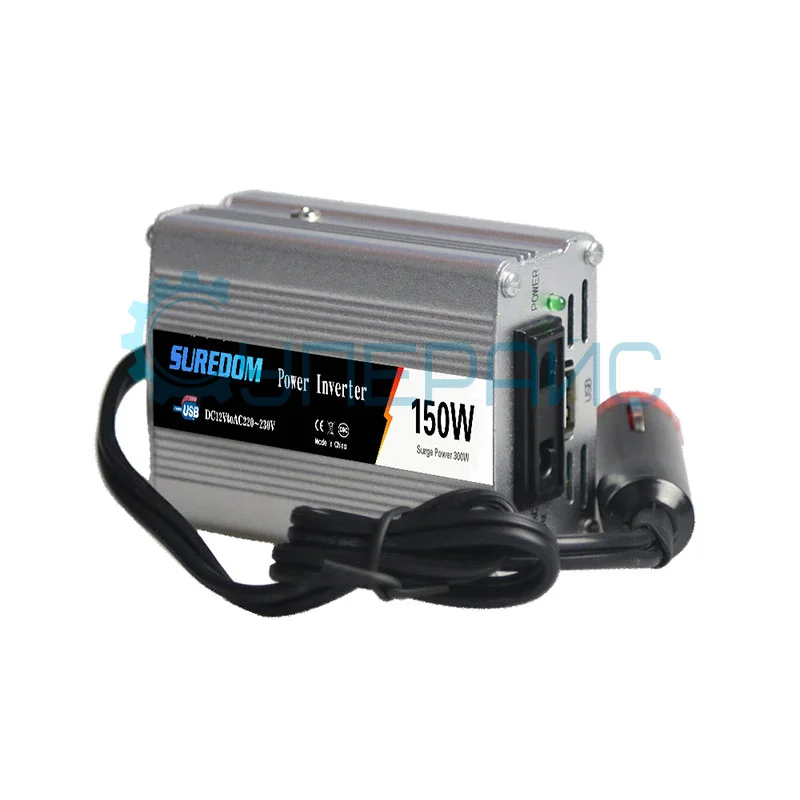 Автомобильный преобразователь DC-AC SUREDOM YSCZ-150W, 12В-220В, 150 Вт фото 3