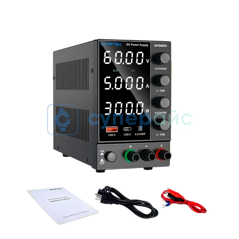 Мини лабораторный источник питания Wanptek DPS605U (60В, 5А) фото 3