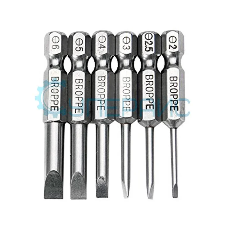 Биты с прямым шлицем BROPPE SL 6 шт фото 1