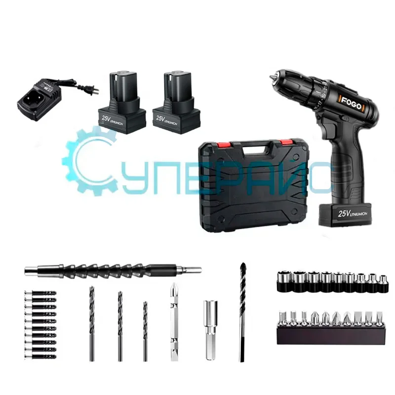 Дрель-шуруповерт Fogo DZ25 с двумя аккумуляторами фото 1