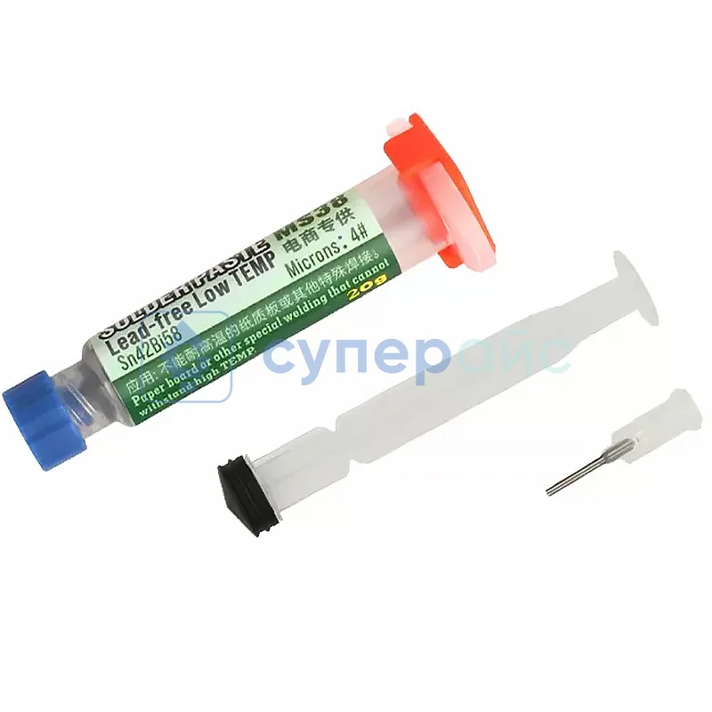 Паста для пайки SMD компонентов MECHANIC MS38 (20 г, в шприце) фото 1