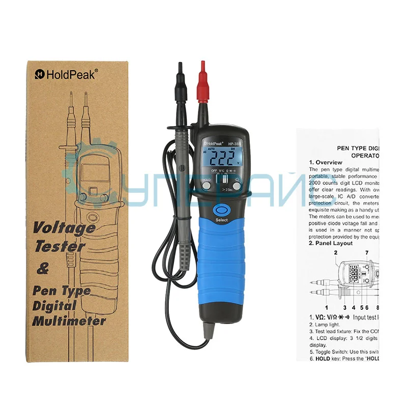 Тестер-пробник напряжения HoldPeak HP-38B фото 4