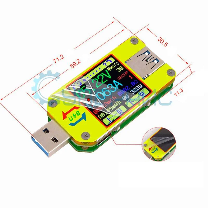 USB тестер тока и напряжения Ruideng UM34C с Bluetooth модулем фото 4