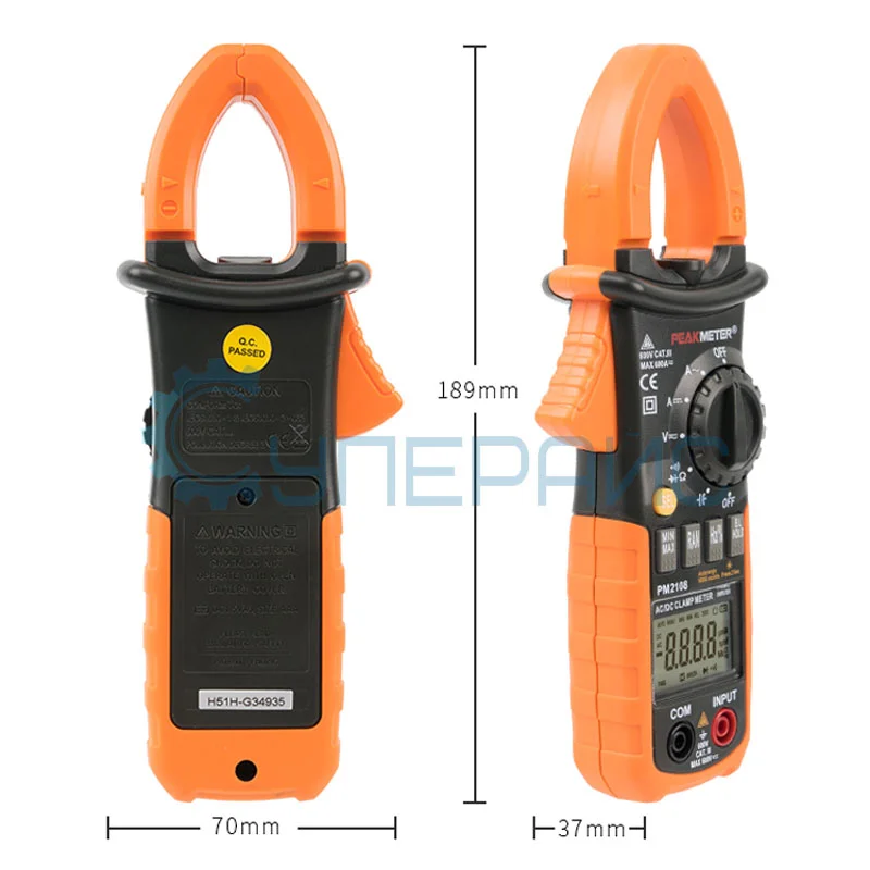 Токовые клещи-мультиметр Peakmeter PM2108A фото 1