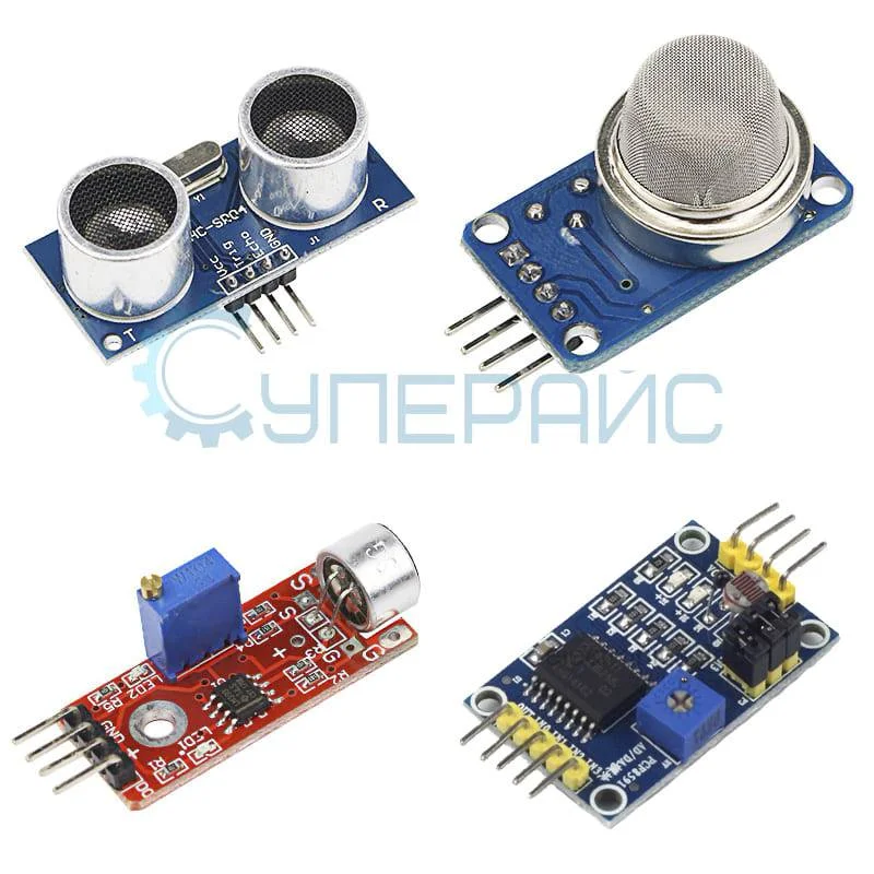 Набор из 20 датчиков с макетной платой и GPIO адаптером фото 2