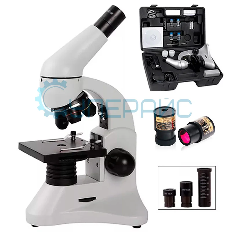 Учебный микроскоп Opto-Edu A11.1512L-2M с видеоокуляром 2 Мп и набором для опытов фото 1