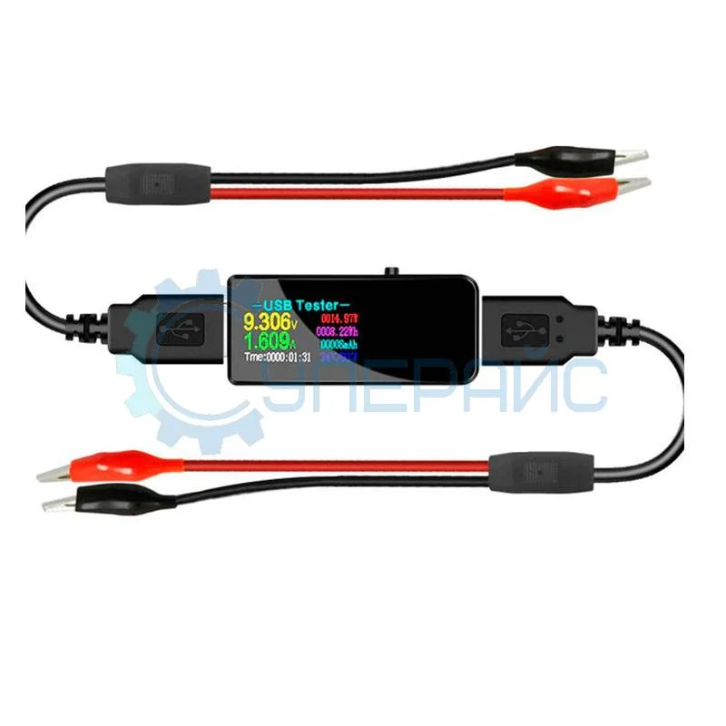 Тестер USB JUWEI Atorch U96 с комплектом USB проводов питания типа крокодил фото 1