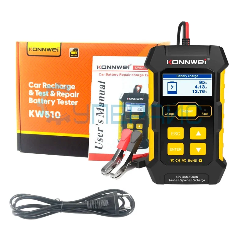 Анализатор автомобильных аккумуляторных батарей Konnwei KW510 фото 5