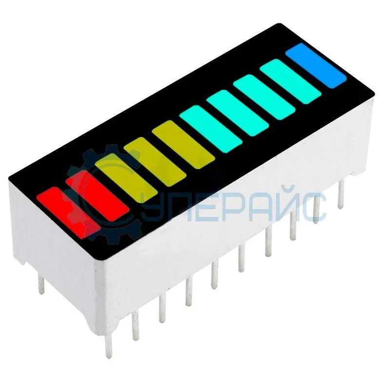 Линейная шкала из 10 цветных светодиодов фото 1