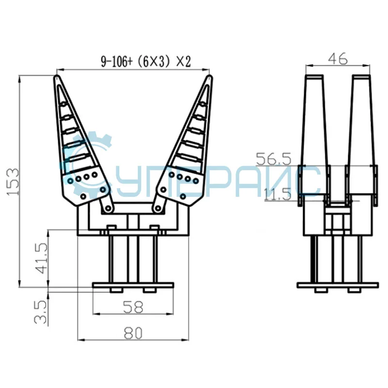 Роботизированный захват WHEELTEC с четырьмя пальцами фото 2