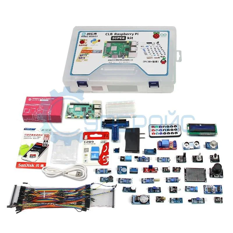 Набор мини-компьютер Raspberry Pi 4B 4GB RAM с датчиками фото 1