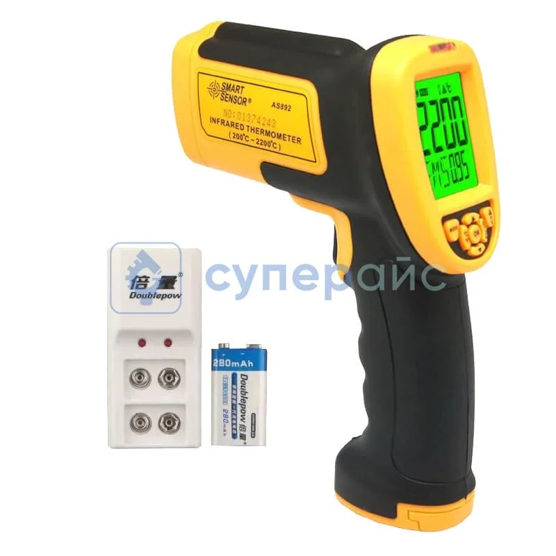Профессиональный пирометр SMART SENSOR AS882A с зарядным устройством фото 3