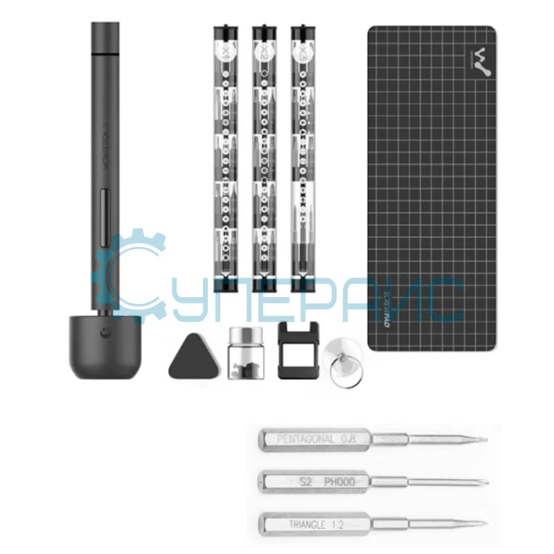 Аккумуляторная отвертка Wowstick 1F+ с добавочными битами фото 1