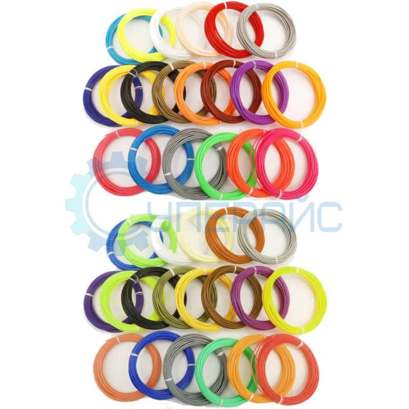 PLA пластик для 3D ручки, набор из 40 цветов (200 метров) фото 1