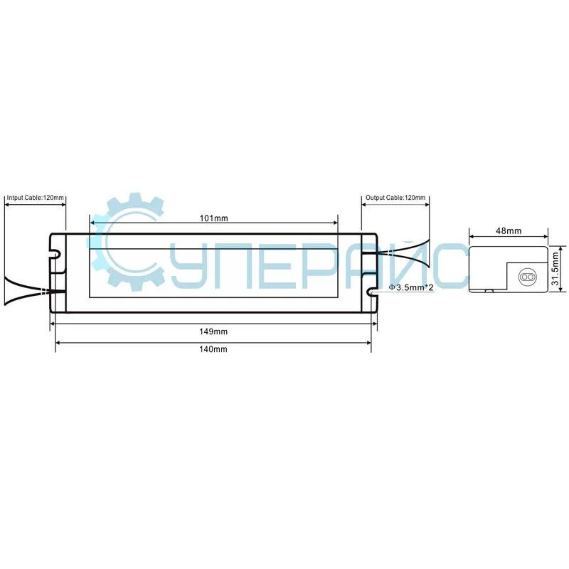 Влагозащищенный блок питания NeonPro EPS-12E60 (12 В, 5 А, 60 Вт) фото 6