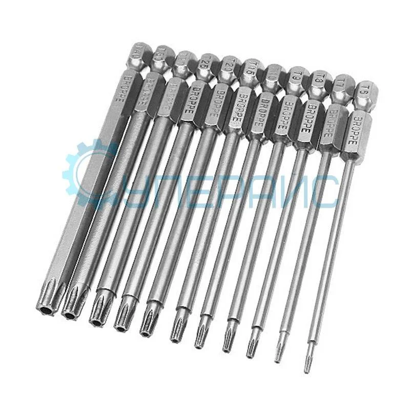 Удлиненные биты звездочки BROPPE Torx 11 шт фото 1