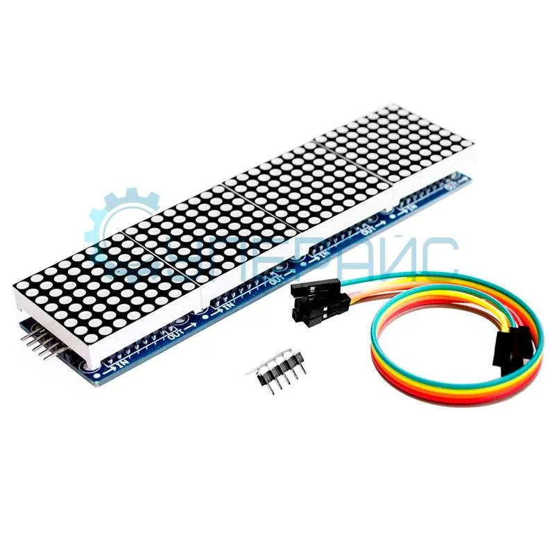 Светодиодная LED матрица 8x32, контроллер MAX7219, цвет синий фото 1