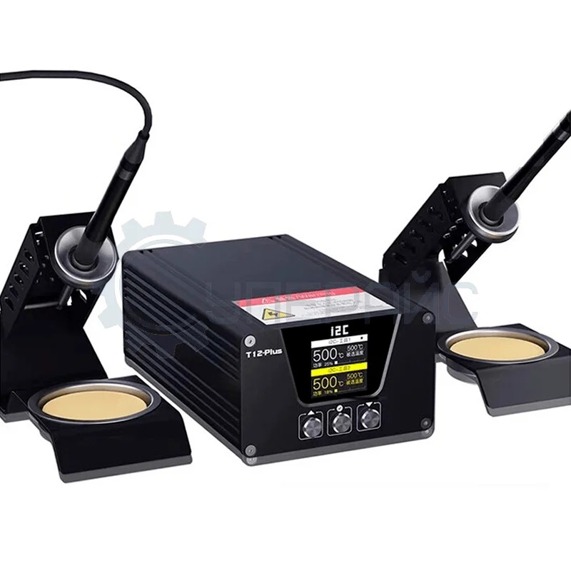 Двухканальная станция для пайки i2C T12-Plus, 240 В, IPS дисплей фото 1