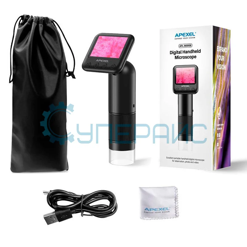 Портативный микроскоп APEXEL APL-MS008 с экраном фото 3