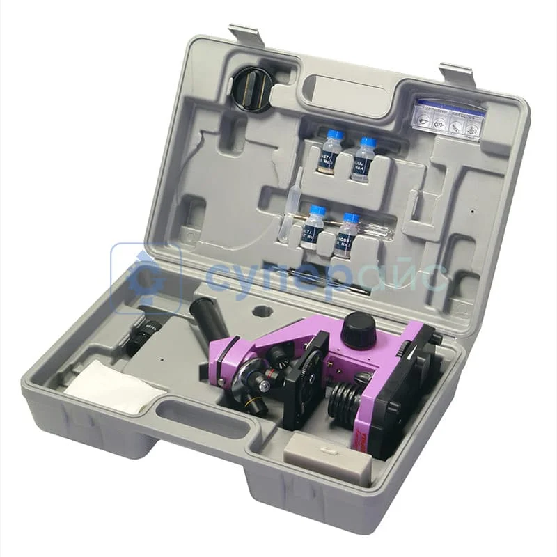 Школьный микроскоп Эврика 40х-400х в кейсе (аметист) фото 2