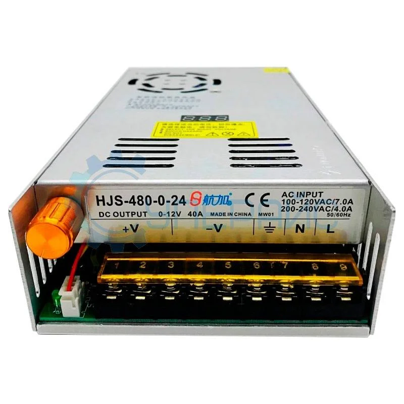 Регулируемый источник питания Hangjiasheng HJS-480-0-24 (24В, 20А) с индикацией напряжения фото 1