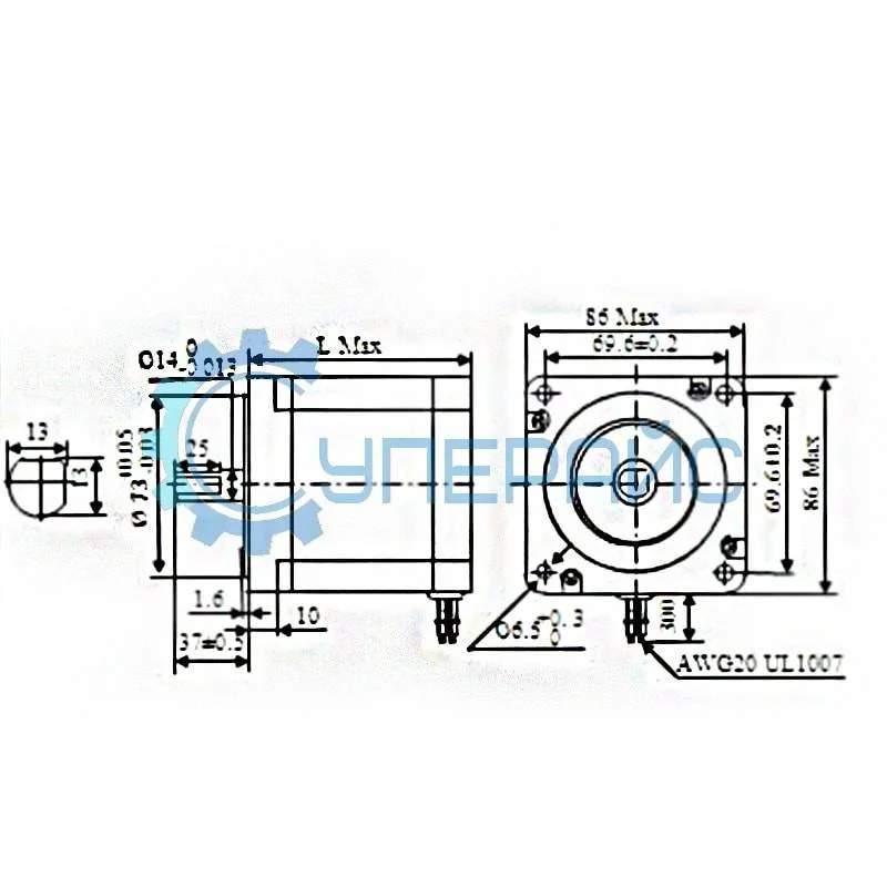 Шаговый двигатель SUMTOR 86HS8040A4J5 (NEMA 34) фото 2
