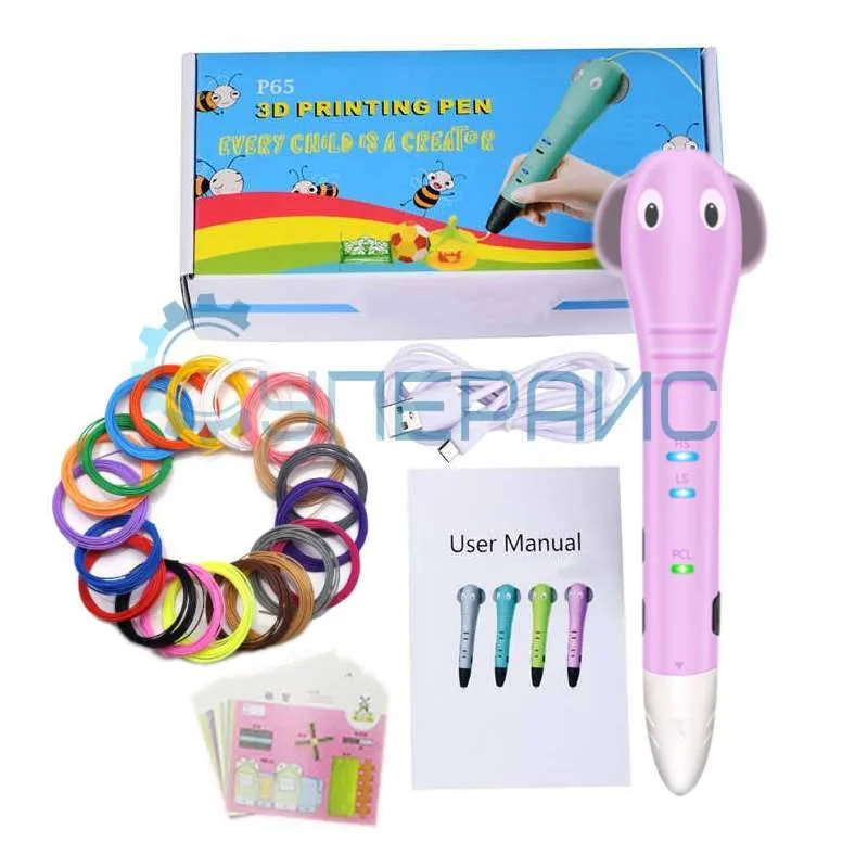 3D ручка Yuda Elephant-2 с аккумулятором и 175 метрами пластика фото 1