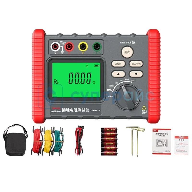 Цифровой тестер сопротивления заземления Delixi DLX-4100A фото 1