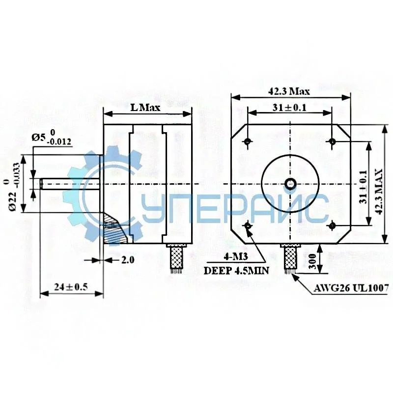 Шаговый двигатель SUMTOR 42HS6315A4 (NEMA 17) фото 3
