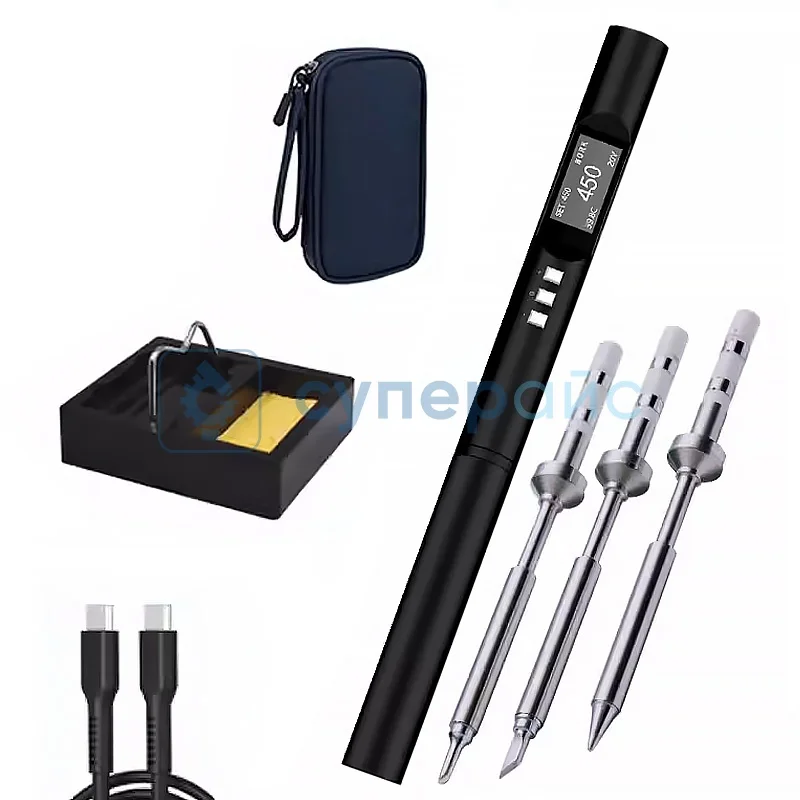 Паяльник HLFEC PTS200 с набором аксессуаров и жалами фото 1